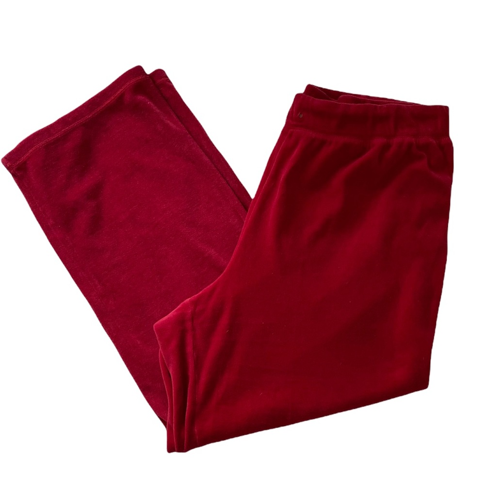 KAREN SCOTT RED VELOUR SWEAT PANTS